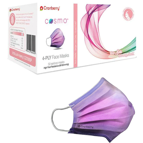 Cranberry C2700SP COSMO Earloop Face Mask Stellar Purple ASTM Level 3 50/Pk Cranberry C2700SP COSMO Earloop Face Mask Stellar Purple ASTM Level 3 50/Pk